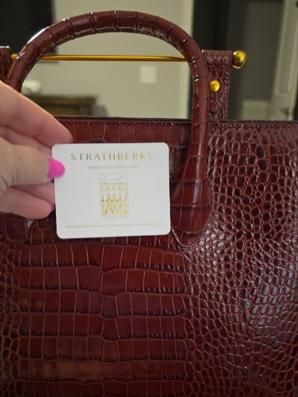 Strathberry Midi Tote - Burgundy - Picture 4 of 5